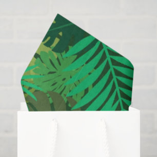 Lush Green Tropical Jungle Foliage Tissue Paper