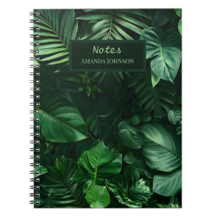 Lush Green Tropical Leaves Notebook