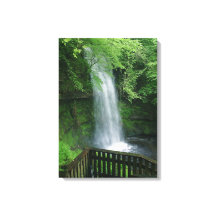 Lush Green Tropical Waterfall Wall Art