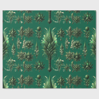 "Lush Green Velvet: Luxury Gift Paper Design"