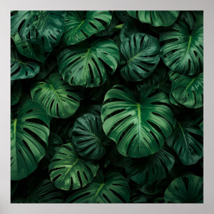 Lush Greenery – Abstract Monstera Jungle Print
