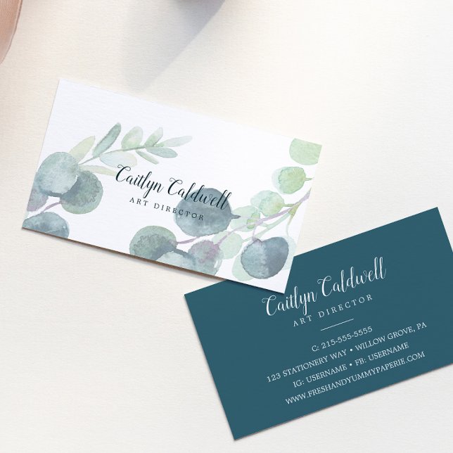 Lush Greenery and Eucalyptus Art Business Card (Creator Uploaded)