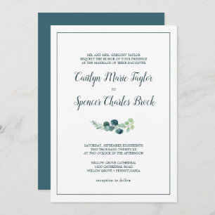 Lush Greenery and Eucalyptus Formal Wedding Invitation