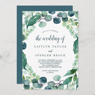 Lush Greenery and Eucalyptus The Wedding Of Invitation