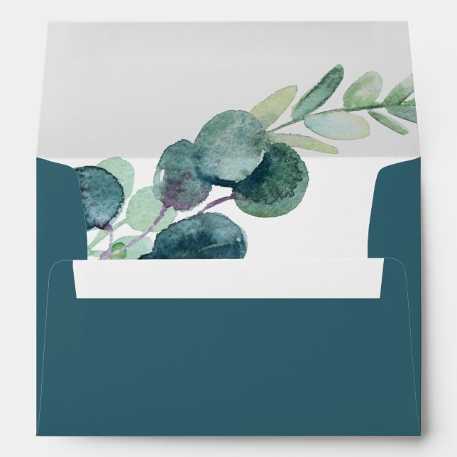 Lush Greenery and Eucalyptus  Wedding Invitation Envelope (Back (Bottom))