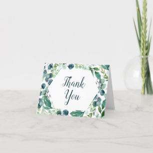 Lush Greenery & Eucalyptus Wedding Thank You Card