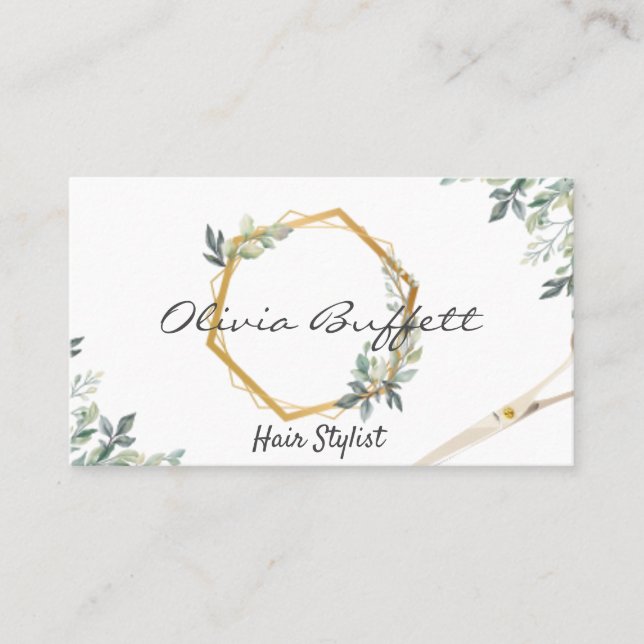 Lush Greenery floral Rose Gold nature Business Card (Front)