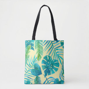 Lush greenery of tropical plants from jungle. Endl Tote Bag