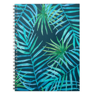 Lush greenery of tropical plants from jungle seaml notebook