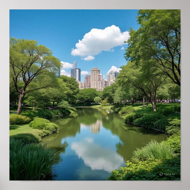 Lush Greenery Urban Oasis Poster (Front)