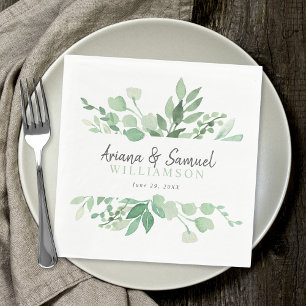 Lush Greenery Wedding Napkin