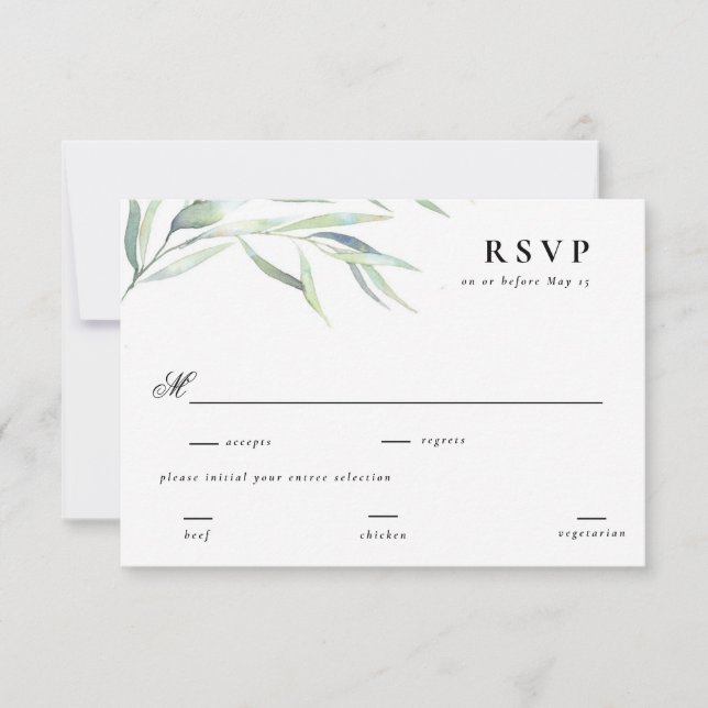 Lush Greenery Wedding RSVP Reply (Front)