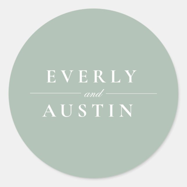 Lush Greenery Wedding Sticker (Front)