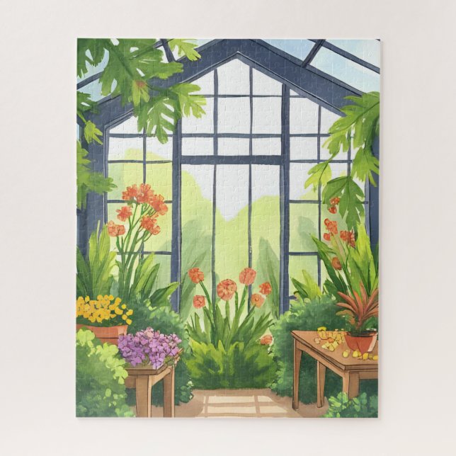 Lush Greenhouse | Floral Botanical Garden Jigsaw Puzzle (Vertical)