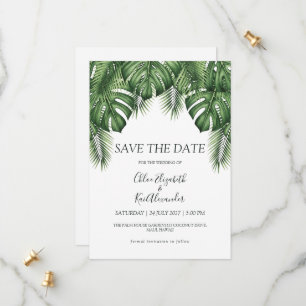 Lush Hawaiian Greenery Botanical Destination Save The Date