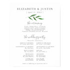 Lush Leaves Elegant Wedding Ceremony Program Sign