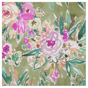 LUSH LIFE Tropical Floral Watercolor Fabric