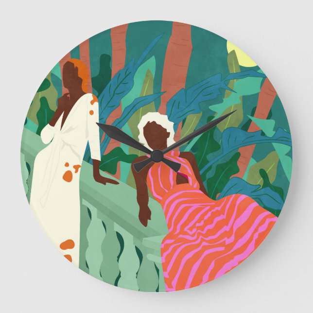 Lush Nights & Flowing Dresses Large Clock (Front)