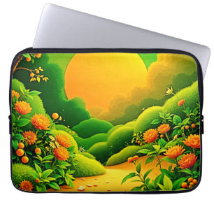 Lush Orange Garden Art Laptop Sleeve