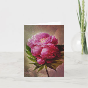Lush Painterly Pink Peony Note Cards