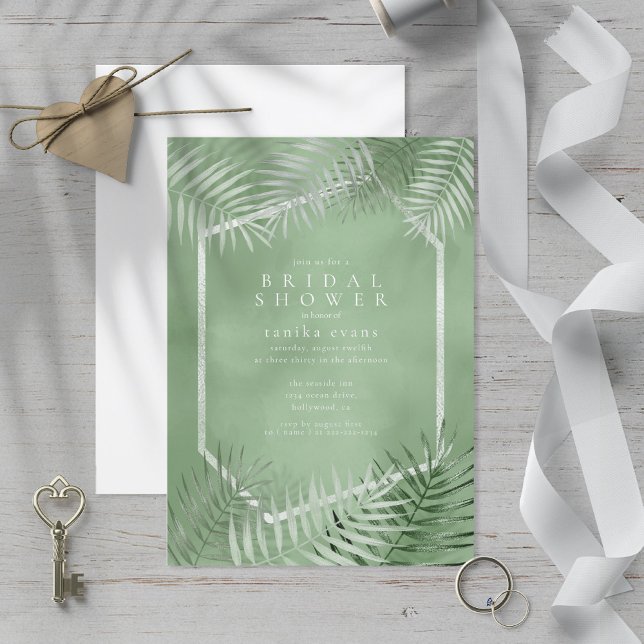 Lush Palm Leaf Bridal Shower Moss Green ID956 (Creator Uploaded)