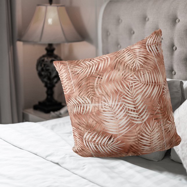 Lush Palm Leaf Pattern Terra Cotta ID956 Cushion (Creator Uploaded)