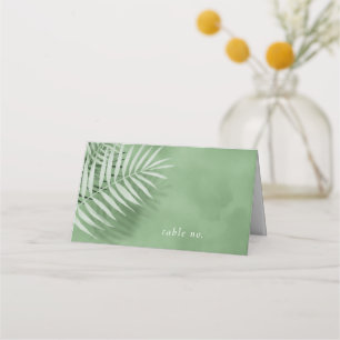 Lush Palm Leaf Wedding Table No. Moss Green ID956 Place Card