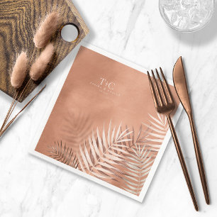 Lush Palm Leaf Wedding Terra Cotta V2 ID956 Napkin