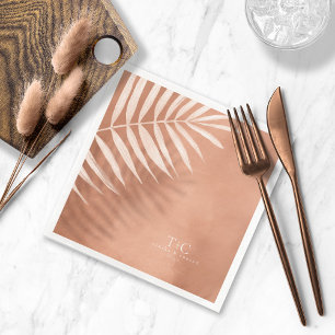 Lush Palm Leaf Wedding Terra Cotta V3 ID956 Napkin