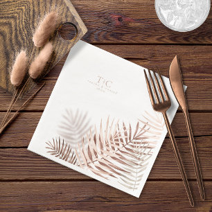 Lush Palm Leaf Wedding Terra Cotta/Wht ID956 Napkin