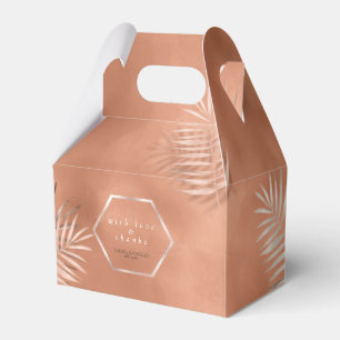 Lush Palm Leaf Wedding Thanks Terra Cotta ID956 Favour Box