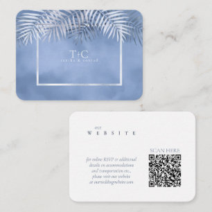 Lush Palm Leaf Wedding Website Windsor Blue ID956 Enclosure Card