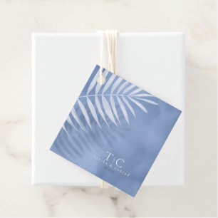 Lush Palm Leaf Wedding Windsor Blue ID956 Favour Tags