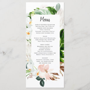 Lush Paradise Tropical Floral Wedding Menu