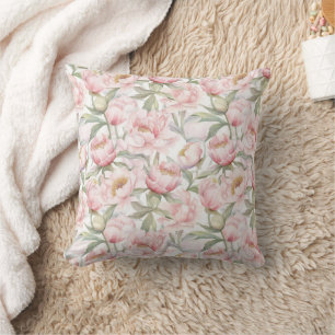 lush peony on a gentle background cushion