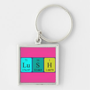 Lush periodic table word keyring