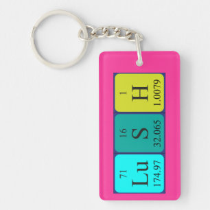 Lush periodic table word keyring