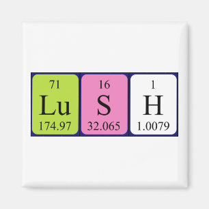 Lush periodic table word magnet