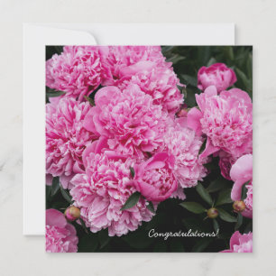 Lush Pink Peony Garden Floral Fine Art Holiday Card