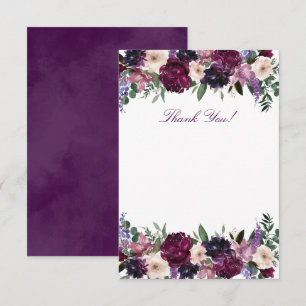 Lush Purple Flowers   Romantic Thank You Cards