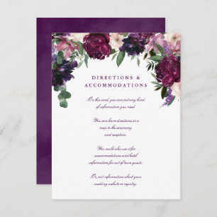Lush Purple Flowers   Romantic Wedding Enclosure Card