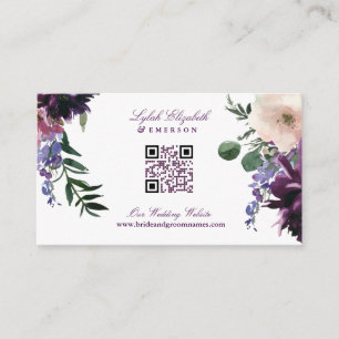 Lush Purple Flowers Romantic Wedding Enclosure Card