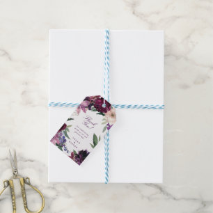 Lush Purple Flowers Romantic Wedding Gift Tags