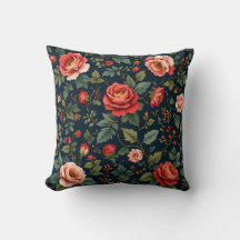 Lush Red Rose Garden Pattern.Modern Outdoor