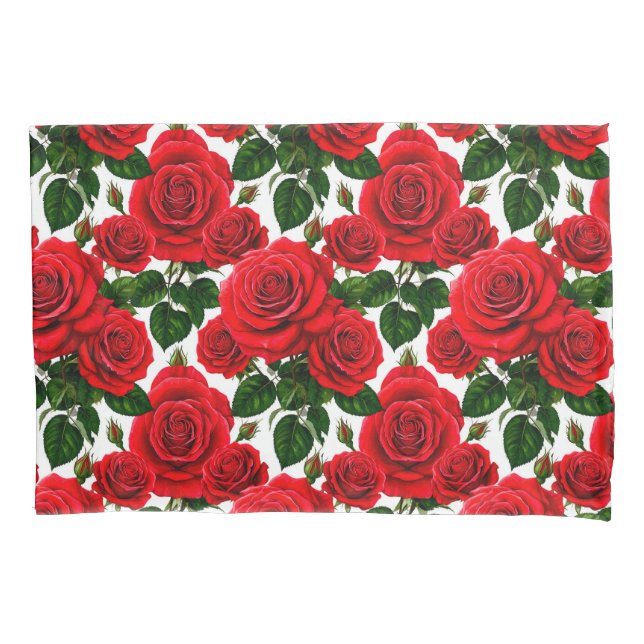 🌹 Lush Rose Floral Decor Elegant Home Style 🌹 Pillowcase (Front)