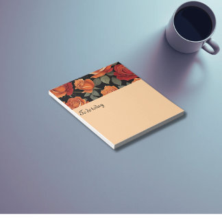 Lush roses pattern notepad
