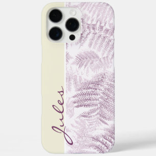 Lush Serene Pink Ferns on Yellow iPhone 16 Pro Max Case