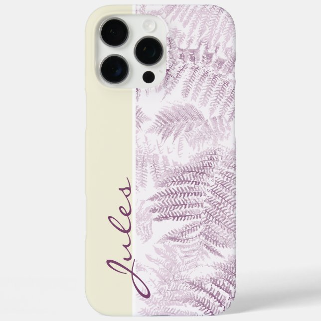 Lush Serene Pink Ferns on Yellow Case-Mate iPhone Case (Back)