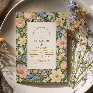 Lush Spring Floral Wedding Invitation
