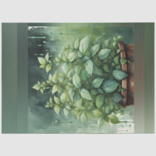 Lush Spring Mint Garden Decoupage Paper